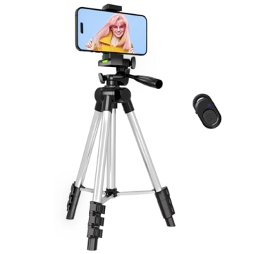 Lusweimi 44-inch Adjustable Lightweight Tripod with Wireless Remote for Phone, Camera & GoPro