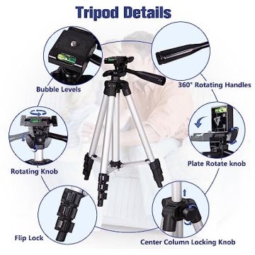 44-inch Lightweight Phone Tripod with Wireless Remote and Holder