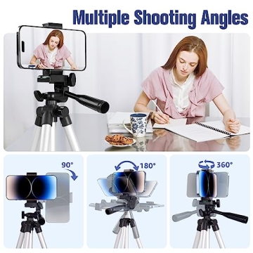 44-inch Lightweight Phone Tripod with Wireless Remote and Holder