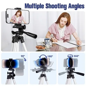 44-inch Lightweight Phone Tripod with Wireless Remote and Holder