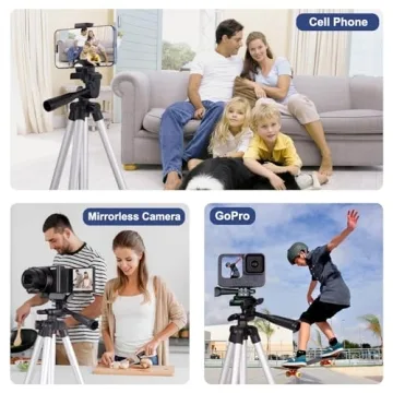 44-inch Lightweight Phone Tripod with Wireless Remote and Holder