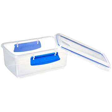 Sistema KLIP IT Rectangular Collection Food Storage Container, 33.8 oz./1.0 L, Clear/Blue, 3 Count