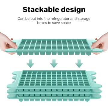 Mini Ice Cube Tray for Freezer: FDDBI Small Ice Trays for Freezer with Bin - 117×4PCS Easy Release ...