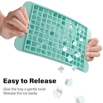 Mini Ice Cube Tray for Freezer: FDDBI Small Ice Trays for Freezer with Bin - 117×4PCS Easy Release Nugget Ice Tray - Crushed Ice Tray with Ice Container