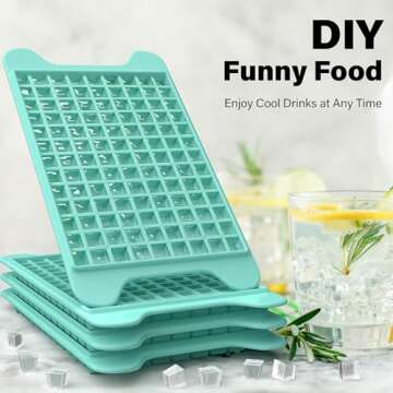 Mini Ice Cube Tray for Freezer: FDDBI Small Ice Trays for Freezer with Bin - 117×4PCS Easy Release Nugget Ice Tray - Crushed Ice Tray with Ice Container