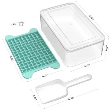 Mini Ice Cube Tray for Freezer: FDDBI Small Ice Trays for Freezer with Bin - 117×4PCS Easy Release Nugget Ice Tray - Crushed Ice Tray with Ice Container