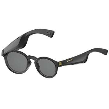 Bose Frames, Audio Sunglasses with Open Ear Headphones, Rondo, Black with Bluetooth Connectivity, Regular