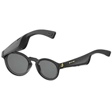Bose Frames, Audio Sunglasses with Open Ear Headphones, Rondo, Black with Bluetooth Connectivity, Regular