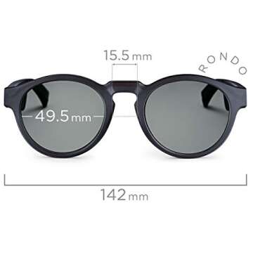 Bose Frames, Audio Sunglasses with Open Ear Headphones, Rondo, Black with Bluetooth Connectivity, Regular