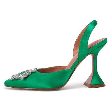 VETASTE Crystal Slingback Pumps for Women - Stylish Heels