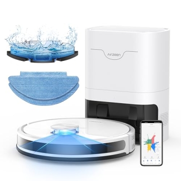 Airzeen Robot Vacuum and Mop,Self-Emptying Robot Vacuum Cleaner,3500Pa Suction,Laser Navigator with ...