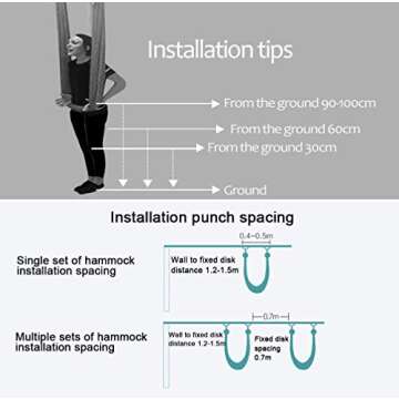 Aerial Yoga Hammock 5M x 2.8M - 2000 lbs Load Capacity