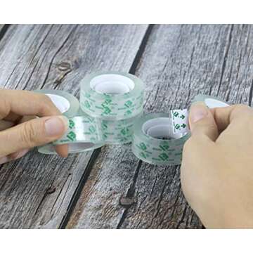 BOMEI PACK 24 Crystal Clear Tape Refill Rolls - Ideal for Home