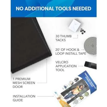 Upgraded Screen Door Mesh 38"x82" – Easy Install, Strong Magnet Strength, Pet Tested, Hands-Free Entry, Door Screen Magnetic Closure, Keeps Bugs Out