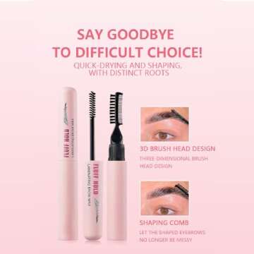 G G Colors Eyebrow Wax Brow Gel - Eyebrow Styling Wax for Feathery & Fluffy & Brow Freeze, Long Lasting Waterproof Clear Eyebrow Gel (Transparent)