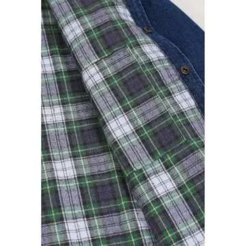 ZENTHACE Blue Jean Jacket for Men Denim Lightweight Snap Button Flannel Lined Denim Trucker Jacket Western Barn Coat Bule M