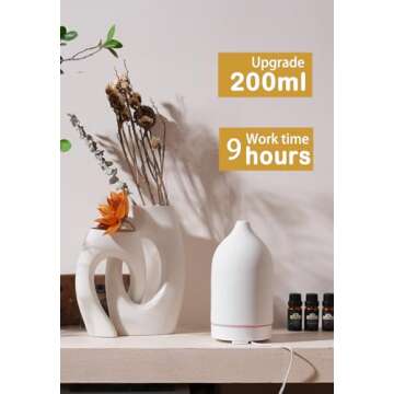 VIVITEST Stone Diffuser,200ML Essential Oil Diffuser, Ultrasonic Aromatherapy Diffusers for Home (Wh...