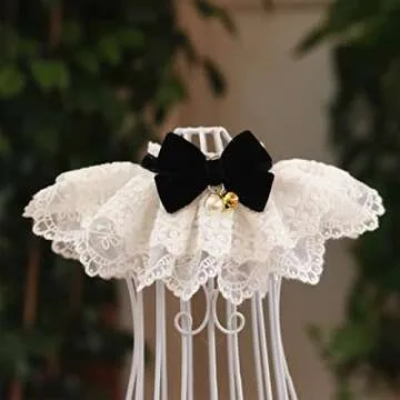 HEEPDD Pet Lace Bib Collar with Cute Bow, Sweet Lace Bib Pet Cats Scarf Pet Bandana Costume for Pupp...
