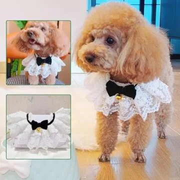 HEEPDD Elegant Pet Lace Bib Collar with Cute Bow