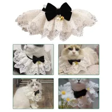 HEEPDD Elegant Pet Lace Bib Collar with Cute Bow