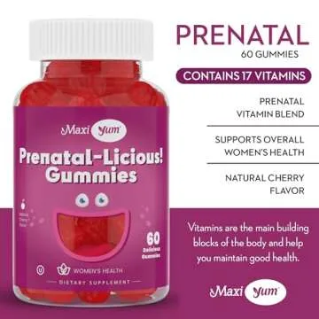 Organic Prenatal Gummies for Women - The Sweet Way to Nurture Your Tomorrow - Kosher Cherry Flavored Pre Natal Gummy - Prenatal Vitamins for Women with Folic Acid and Iron for Fetal Development, 60