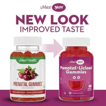 Organic Prenatal Gummies for Women - The Sweet Way to Nurture Your Tomorrow - Kosher Cherry Flavored Pre Natal Gummy - Prenatal Vitamins for Women with Folic Acid and Iron for Fetal Development, 60