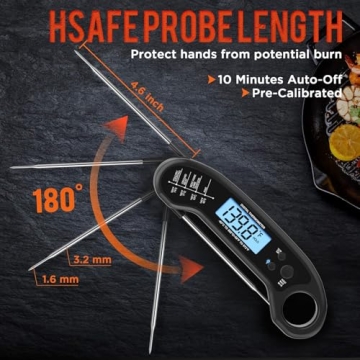 Instant Read Digital Meat Thermometer for BBQ Cooking