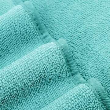 POLYTE Oversize, 60 x 30 in., Quick Dry Lint Free Microfiber Bath Towel Set, 6 Piece