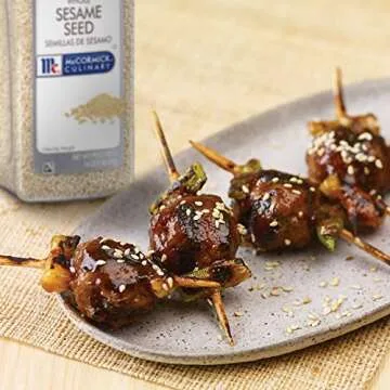 McCormick Culinary Whole Sesame Seed, 16 oz - One 16 Ounce Container of Hulled Whole White Sesame Seeds Perfect for Noodle Dishes, Sushi, Stir-Fries and Coating for Meat and Fish