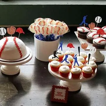 Gyufise Baseball Cupcake Toppers for Parties - 28Pcs Decoration