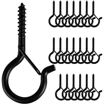 20 PCS Q-Hanger - Durable Screw Hooks with Safety Buckle Design for Outdoor Lights