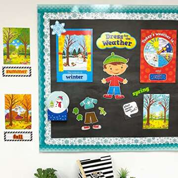 CTP Seasonal Dress for The Weather Bulletin Board Set, 57 Pieces (Creative Teaching Press 1640), 3"-17.5", Multi Color