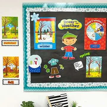 CTP Seasonal Dress for The Weather Bulletin Board Set, 57 Pieces (Creative Teaching Press 1640), 3"-17.5", Multi Color