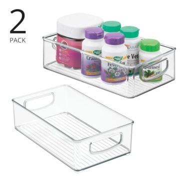 mDesign Versatile Small Storage Bin Set - Clear 2 Pack
