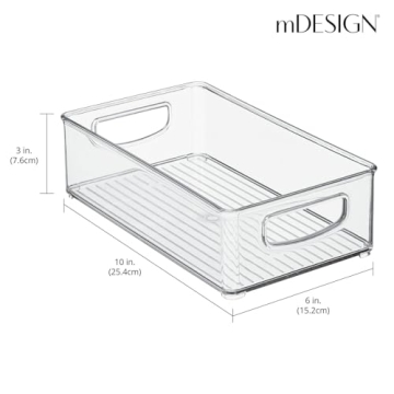 mDesign Versatile Small Storage Bin Set - Clear 2 Pack