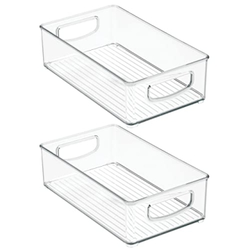 mDesign Versatile Small Storage Bin Set - Clear 2 Pack