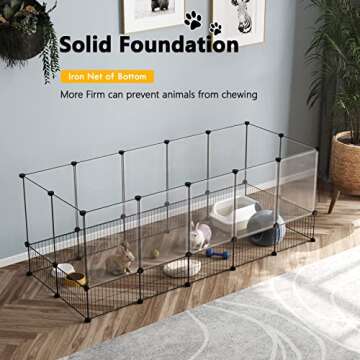 C&AHOME Pet Playpens, Small Animal Indoor Playpen, DIY Exercise Fence, Playpen Cage, Expanded & Portable Design for Guinea Pigs, Puppy, 49.5" L x 25.4" W x 22.6" H UTW3040W