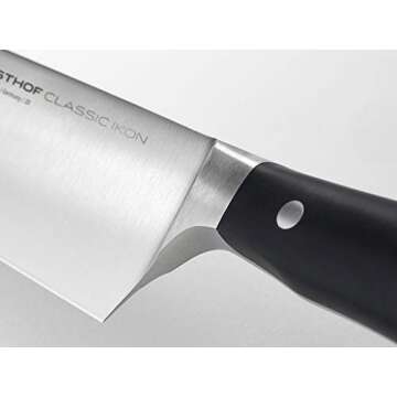 WÜSTHOF Classic IKON 7" Hollow Edge Santoku Knife, Black