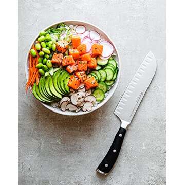 WÜSTHOF Classic IKON 7" Hollow Edge Santoku Knife, Black