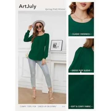 ArtJuly Plus Size Dressy Casual Top for Women