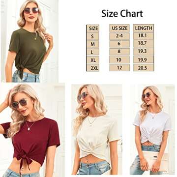 Stylish Women’s Summer Twist Knot Crop Top Tee