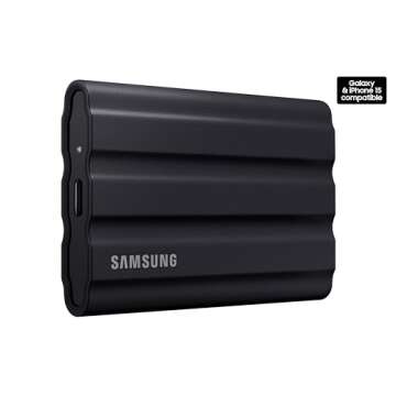 SAMSUNG T7 Shield 1TB, up to 1050MB/s, USB 3.2 Gen2, Rugged, IP65 Rated, for Photographers, Content ...