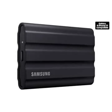 SAMSUNG T7 Shield 1TB, up to 1050MB/s, USB 3.2 Gen2, Rugged, IP65 Rated, for Photographers, Content ...