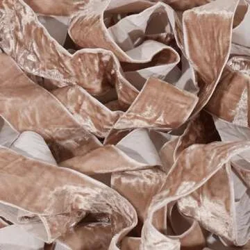 MAYREEL Taupe Crushed Velvet Ribbon 1 Inch Beige Vintage Ribbon for Flower Bouquets Wedding Invitations Crafts Gift Wrapping Party Favor Boxes 10 Yards