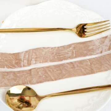 MAYREEL Taupe Crushed Velvet Ribbon 1 Inch Beige Vintage Ribbon for Flower Bouquets Wedding Invitations Crafts Gift Wrapping Party Favor Boxes 10 Yards