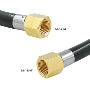 MENSI 24 Inches Long Low Pressure Propane Fireplace Extension Connection Hose with 3/8" Female Flare Nuts