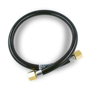 MENSI 24 Inches Long Low Pressure Propane Fireplace Extension Connection Hose with 3/8" Female Flare Nuts