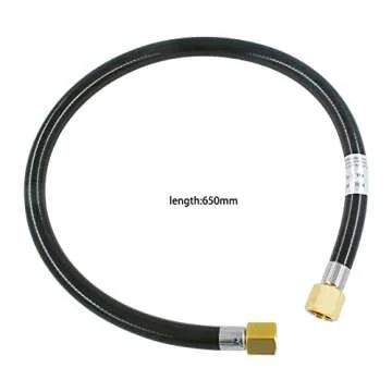 MENSI 24 Inches Long Low Pressure Propane Fireplace Extension Connection Hose with 3/8" Female Flare Nuts
