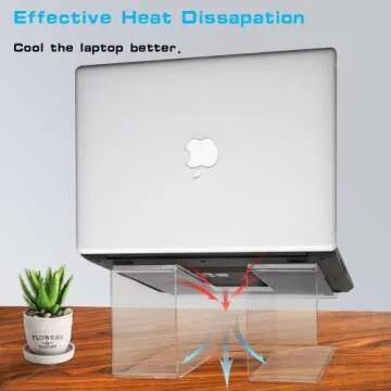 TINOMAR Acrylic Laptop Stand, Ultra Stable Ergonomic Laptop Stand for Desktop, Transparent Clear Computer Stand Mount Riser for 10 to 15.6 inches Laptops, Notebooks and MacBook