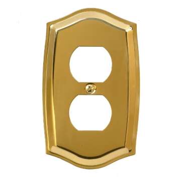 Amerelle Sonoma Single Duplex Wallplate in Polished Brass